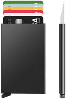 Rfid smart wallet anti theft aluminum pop up travel card holder